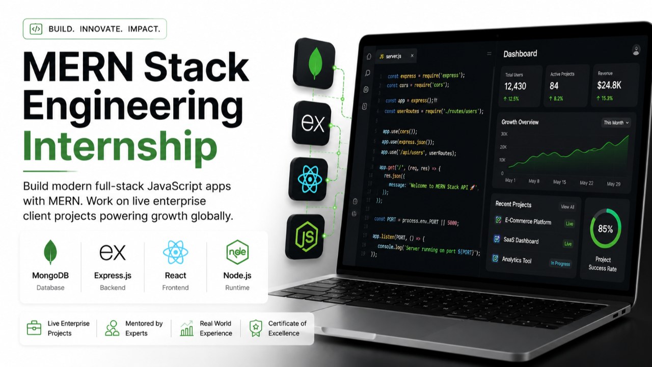 MERN Stack Engineering Internship  ((MongoDB · Express · React · Node.js)